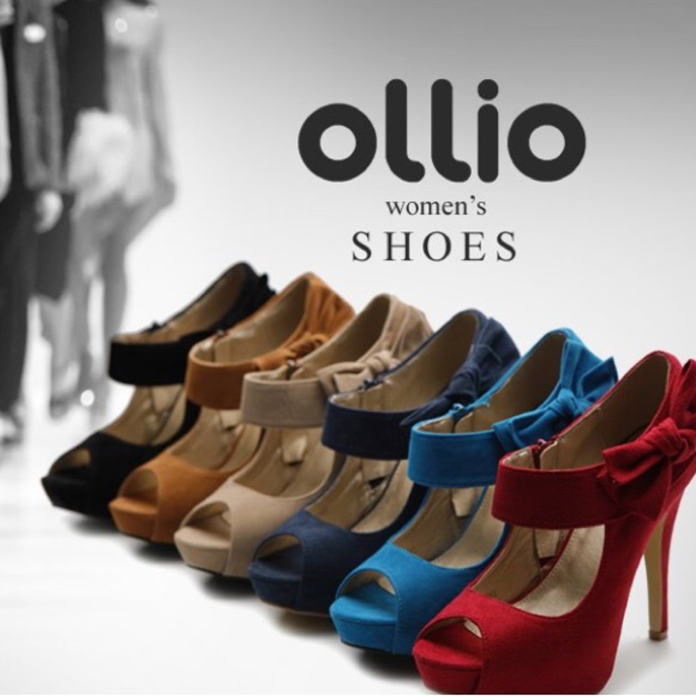 Platform Open Toe High Heel Ribbon Accent Pump - image 1